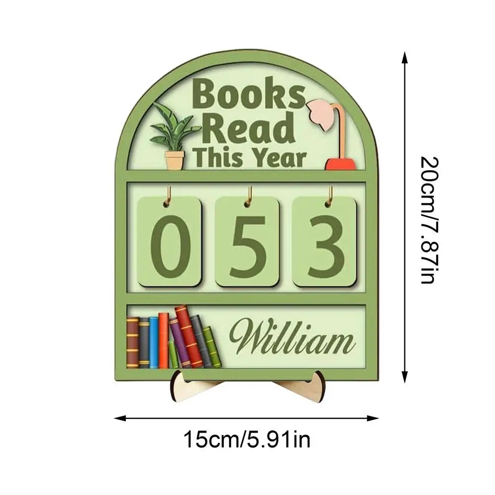Books Read This Year Wooden Counter Sign | Tabletop Decor