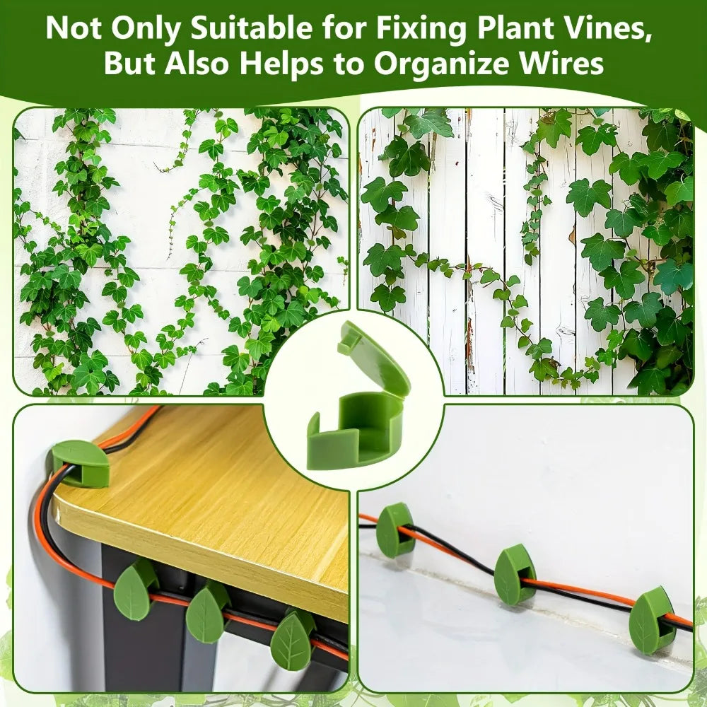 Self-Adhesive Plant Climbing Wall Clips – Leaf-Shaped Fixtures Plant Wall Clips Peaceful Pleasures Health and Wellness