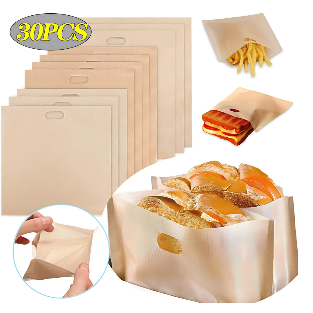 Reusable Non-Stick Toaster Bags – PTFE Grilled Sandwich Bags