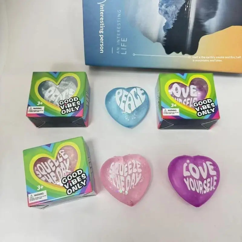 Heart Shaped Glitter Squeeze Toy – Stress Relief Sensory
