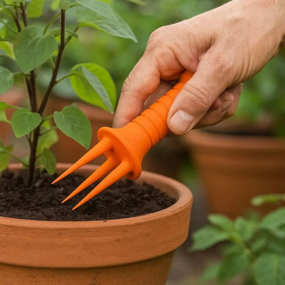 Ergonomic 3D Printed Soil Aerator Manual Hand Tiller & Cultivator