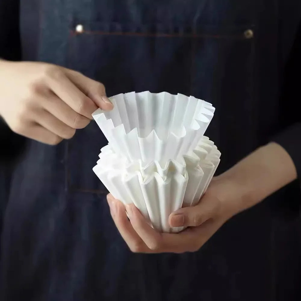 50pcs/Set White Coffee Filters Single Serving Paper for Coffee Machine 1-4 cups White Filter Paper Cake Cup Coffee Paper Filter Peaceful Pleasures Health and Wellness