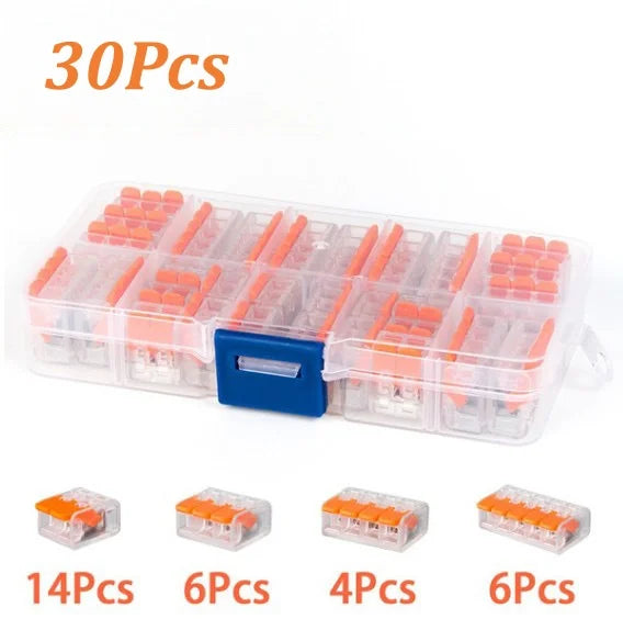 Push-In Lever Wire Connectors 2/3/4/5 Pin Terminal Block Set Lever Wire Connectors Peaceful Pleasures Health and Wellness 30Pcs