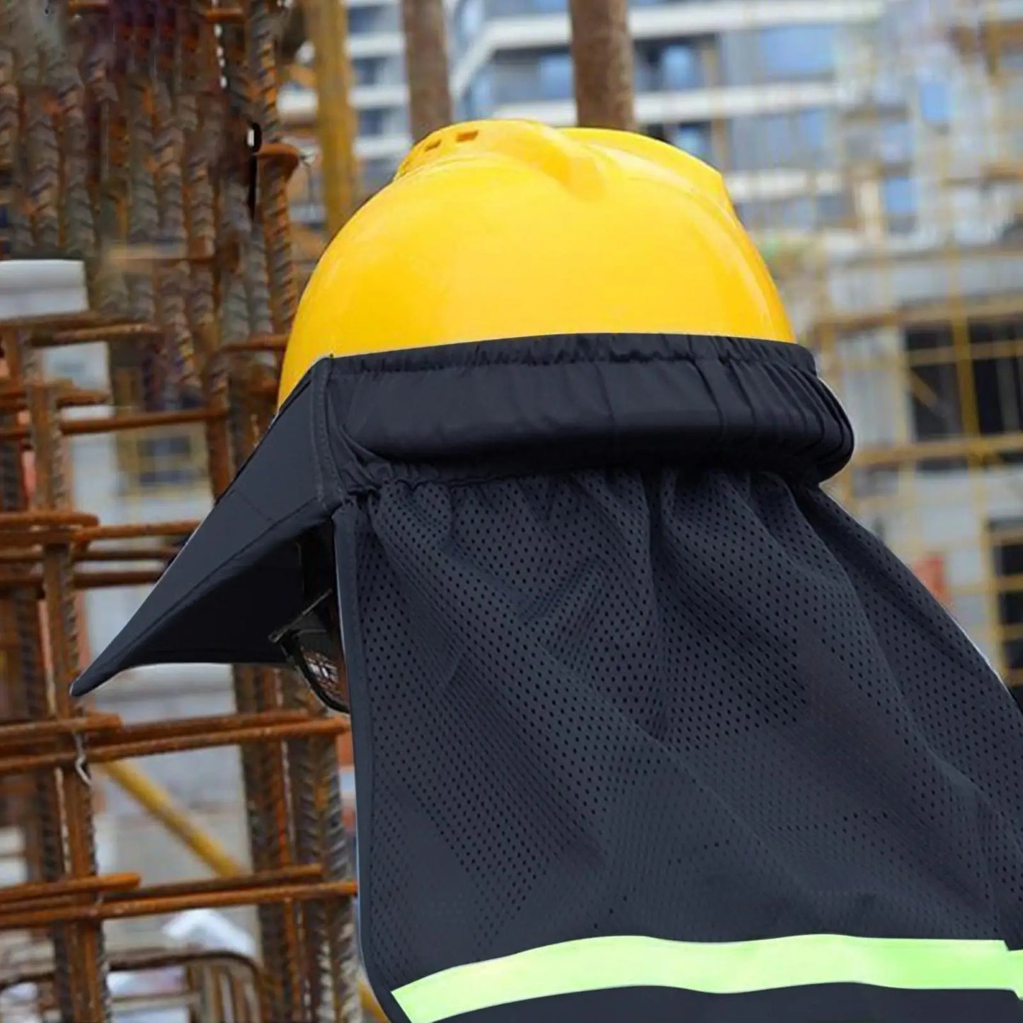 Hard Hat Sun Shade Full Brim Neck Shield | Reflective Strip