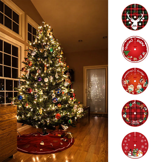 Large Round Christmas Tree Mat Non-Slip Floor Mat Carpet Home Decor Rugs Suitable for Living Room Study Peaceful Pleasures Health and Wellness