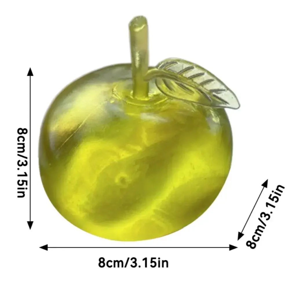 Green Apple Squishy Slow Rising Squeeze Toy Soft Transparent Decompression Stress Relief Ball Party Favor Gift For Kids Adults Peaceful Pleasures Health and Wellness