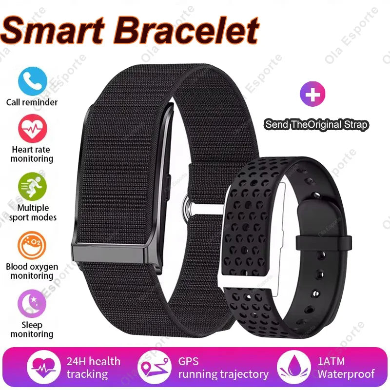 New GPS Trajectory AI Health Bracelet Heart Rate Blood Pressure HRV Monitor Call Reminder Smart Watch Sport Band Fitness Tracker Peaceful Pleasures Health and Wellness Black