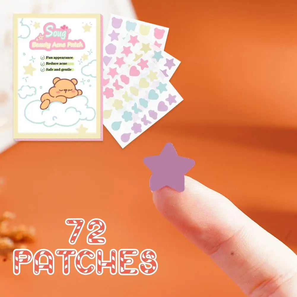 Eelhoe 72-Count Star Pimple Patches – Colorful Invisible Acne Cover Stickers for All Skin Types (24pcs x 3) Peaceful Pleasures Health and Wellness