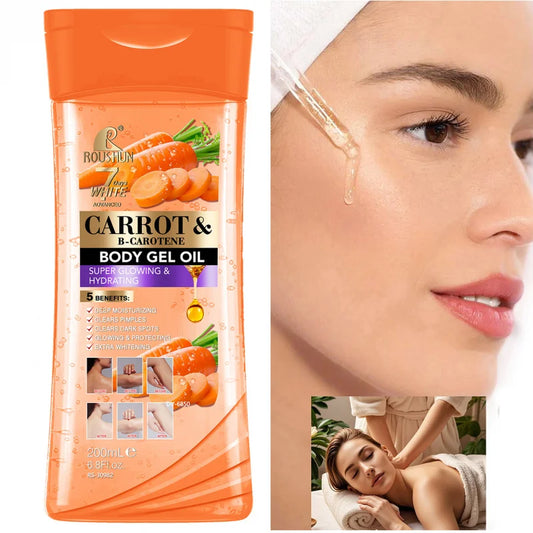200ML CARROT B-CAROTENE BODY GEL OIL Moisturizing Essential Oil Body Oil Unisex Full Body Care Oil for Body, Face, Hand, Peaceful Pleasures Health and Wellness