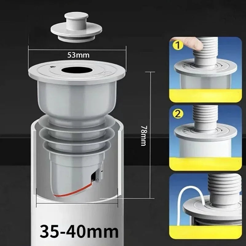 Silicone Bathroom Floor Drain Pipe Deodorizing Sink Drain Filter Sealing Ring Bathrooms Accessories Drains Dish Drainer Items Peaceful Pleasures Health and Wellness 35-40mm 1 PC
