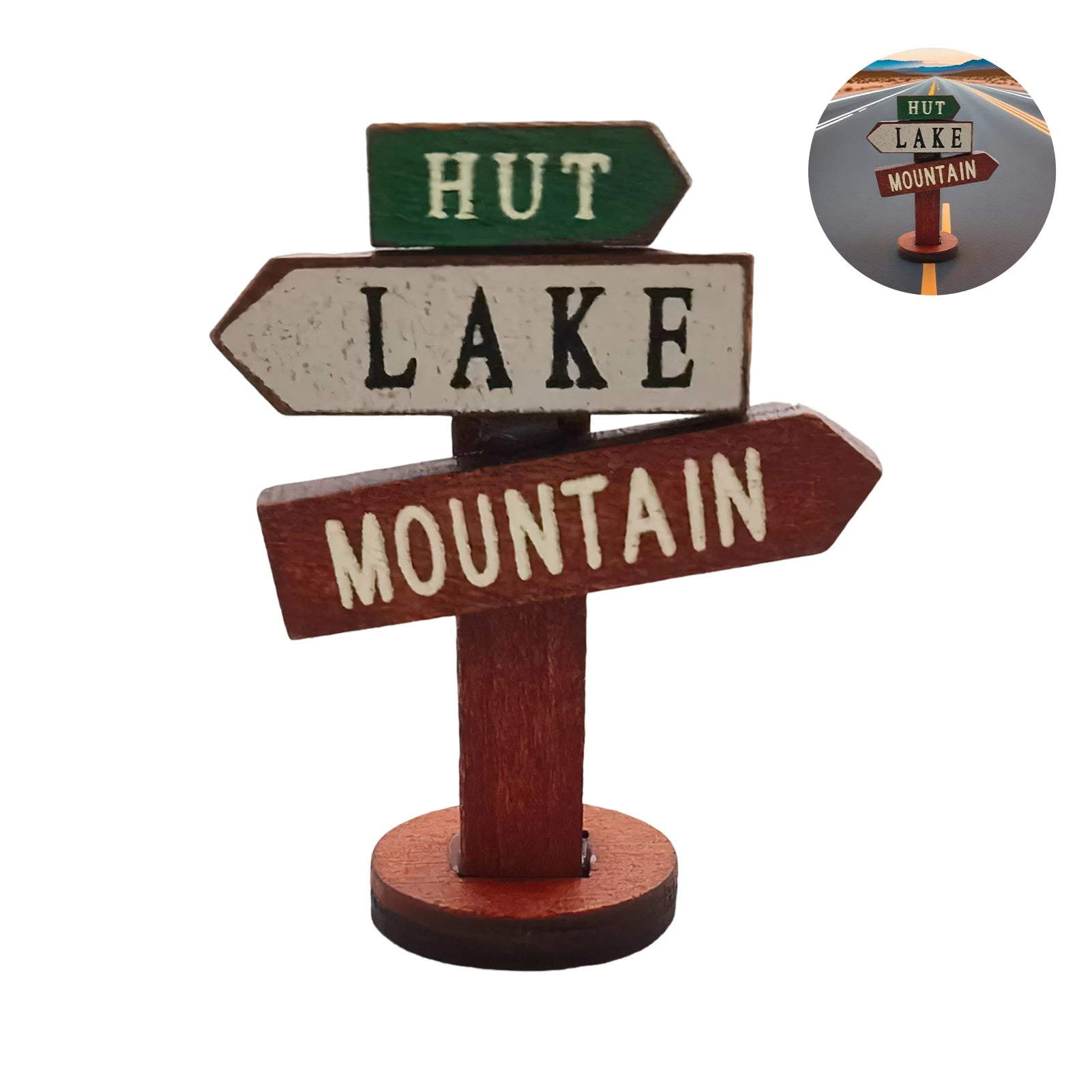 Wood Miniature Street Signs Durable Micro Landscape Ornaments for Kids Friends Classmate Families Peaceful Pleasures Health and Wellness Default