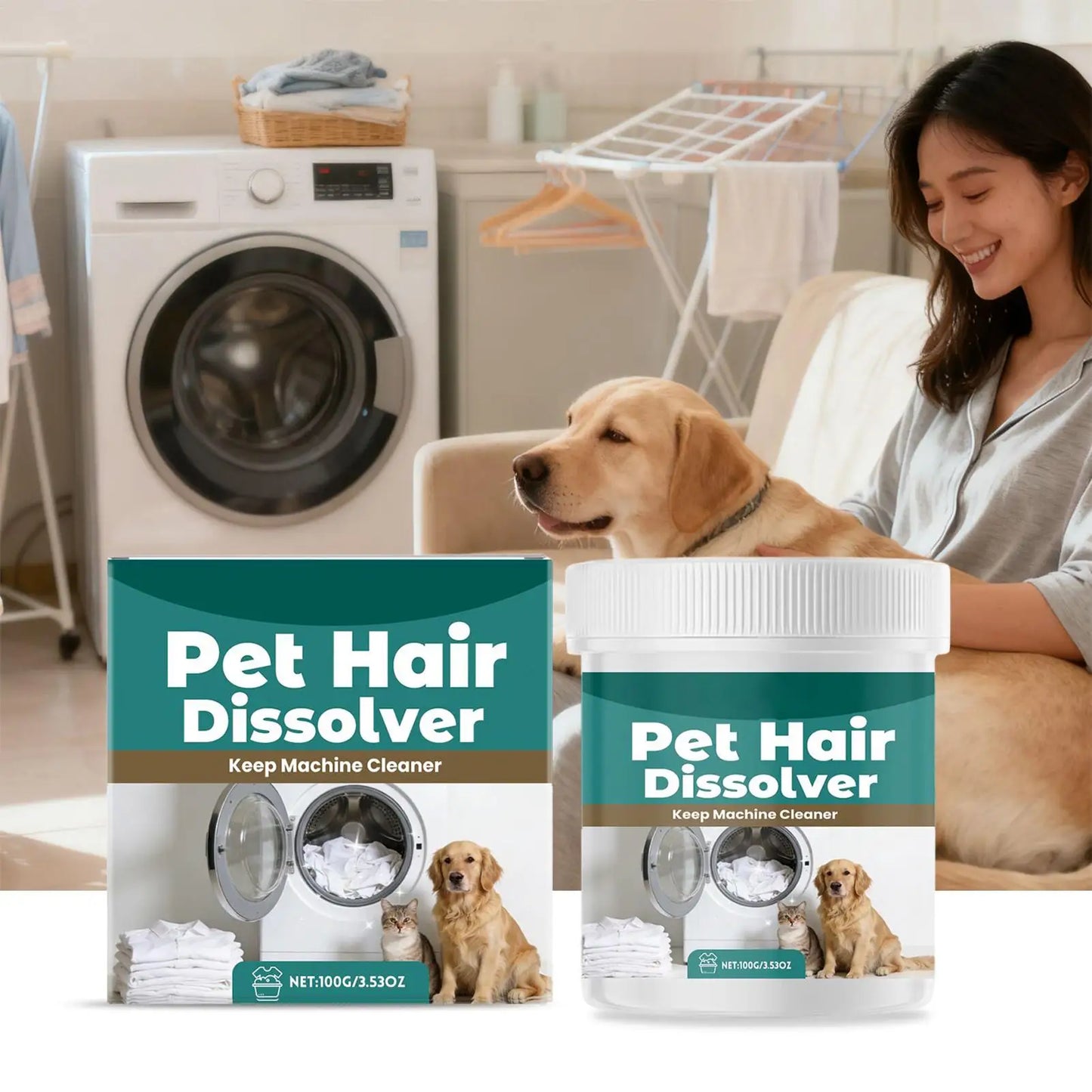 Pet Hair Dissolver Laundry Additive for Washing Machine | 100g