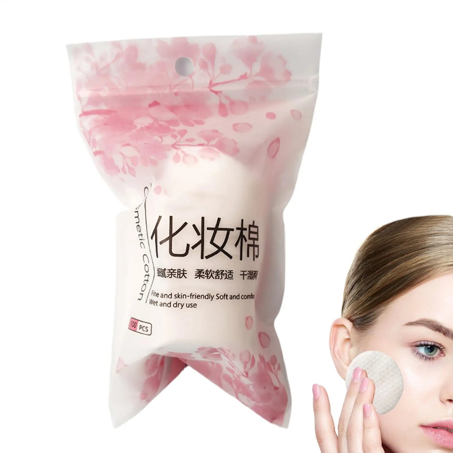 Cotton Makeup Remover Pads 100 Pack – Soft Round Wipes