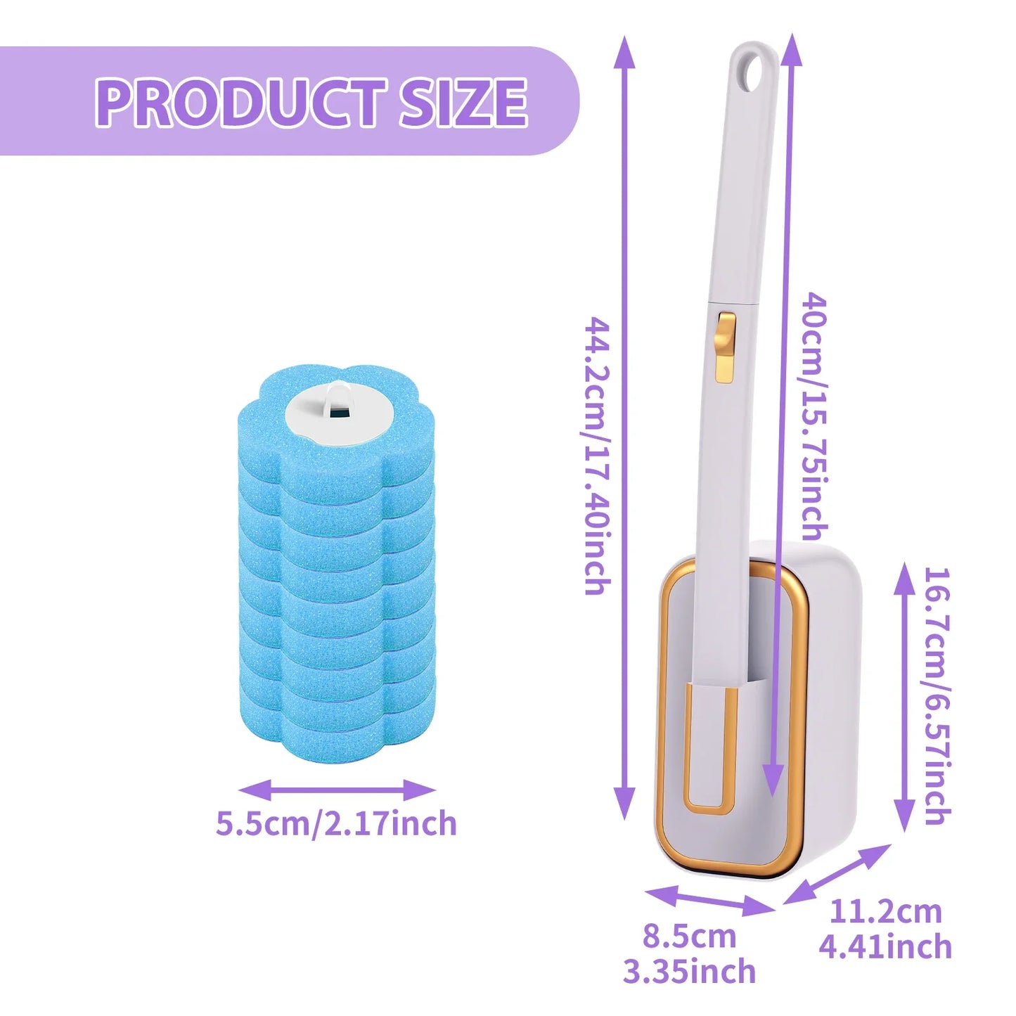 Wall-Mounted Disposable Toilet Brush Set | 18/36 Replacement Heads