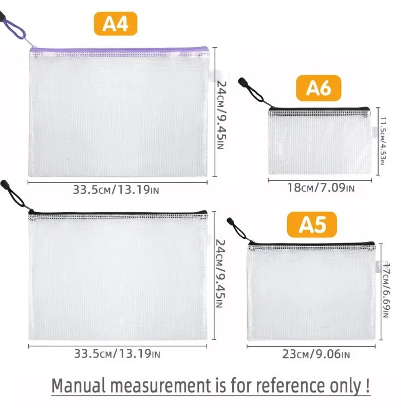 10-Pack A4/A5 Zipper Document Bags – Waterproof Organizer