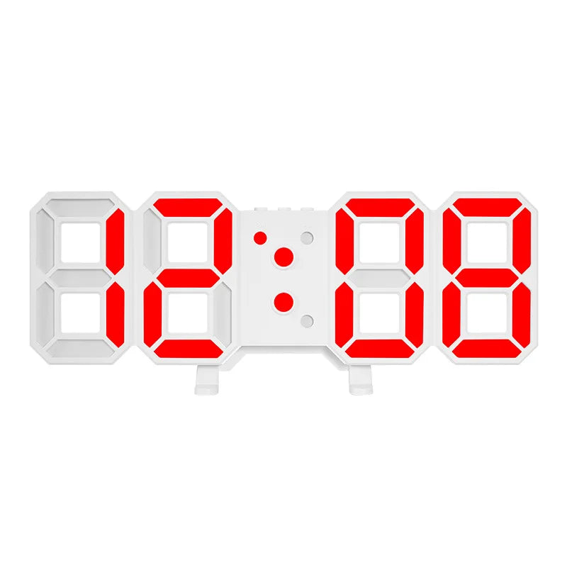 Modern LED Digital Wall Clock Triple Alarm Temperature Display