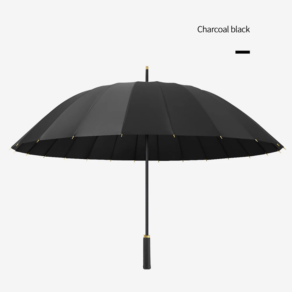 Automatic 24 Bone Umbrellas Fashion Solid-Color Reinforcement Windproof Parasols All-Weather Umbrellas For Rainy Day Peaceful Pleasures Health and Wellness