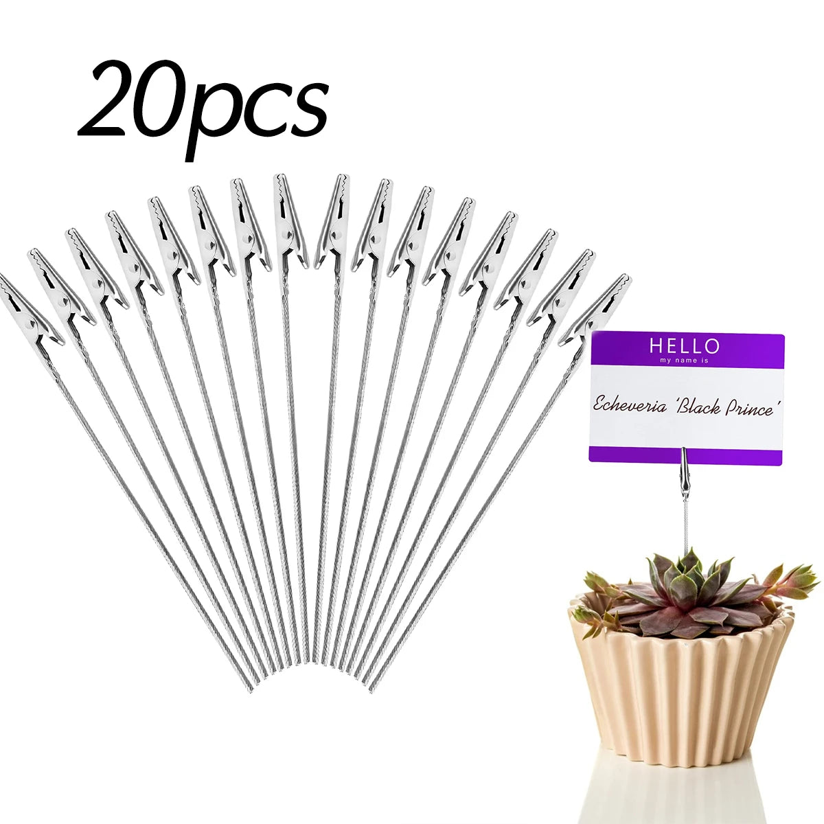 20Pcs Metal Wire Alligator Clamp Long-Tailed Alligator Iron Clip Photo Holder Stand Memo Clip DIY Card Photo Note Clips Holder Peaceful Pleasures Health and Wellness 20 pcs set