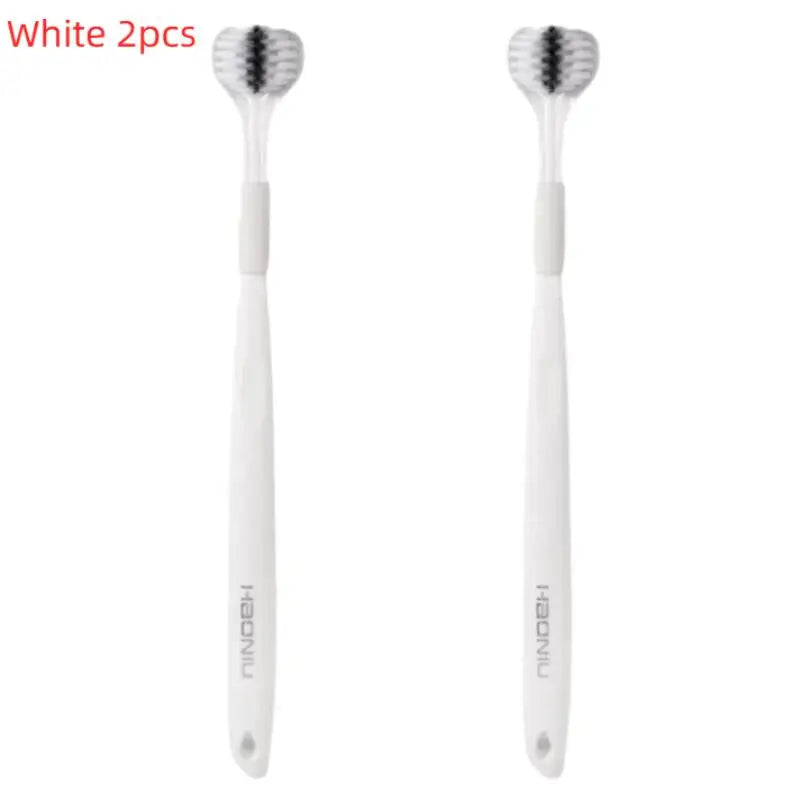 1/2/4/6pcs U-Shaped Three-Sided Toothbrush With Soft Bristles | 3D All-Around Soft-Bristle Cleaning Brush | Dental Care Peaceful Pleasures Health and Wellness 2pcs White