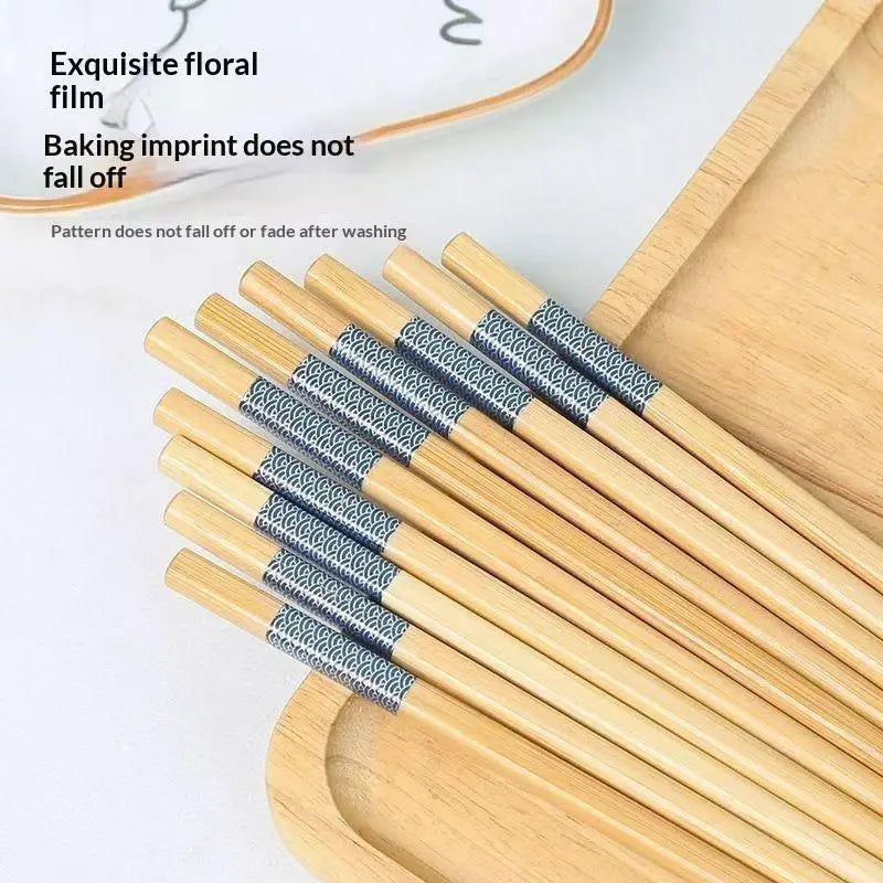 Premium Bamboo Chopsticks 10 Pairs | Non-Slip, Eco-Friendly