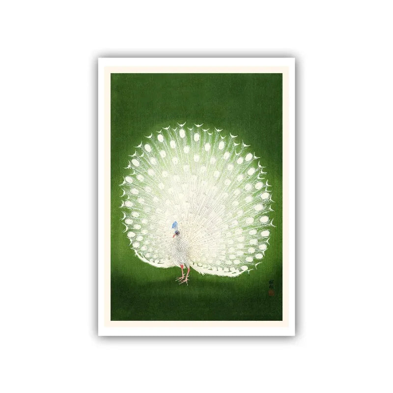 Ohara Koson Japanese Ukiyo Poster Vintage Goldfish Lotus Owl Peacock Geisha Canvas Painting Wall Art for Living Room Home Dec Peaceful Pleasures Health and Wellness 15 50x70cm Unframed
