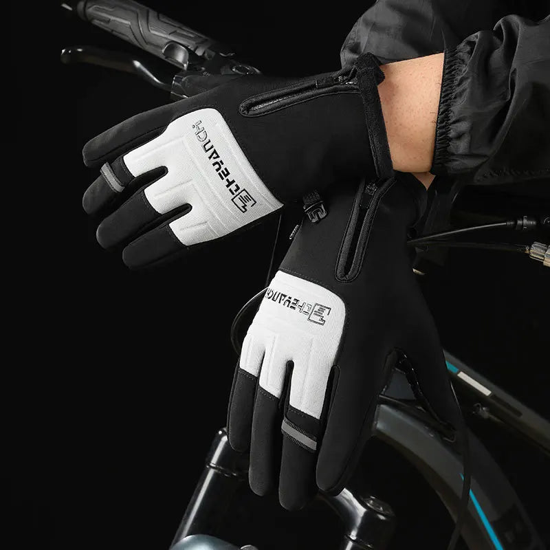 1 Pair Men's Winter Thermal Riding Gloves - Windproof Touchscreen Warm Gloves for Cycling, Skiing, Driving, Motorcycle Gloves Peaceful Pleasures Health and Wellness