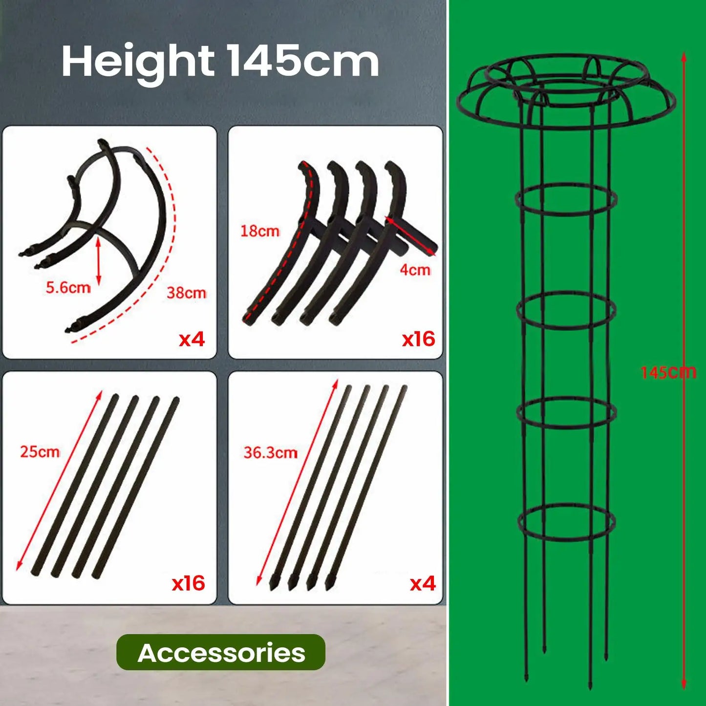 Umbrella Tower Garden Trellis for Climbing Plants – 3 Sizes