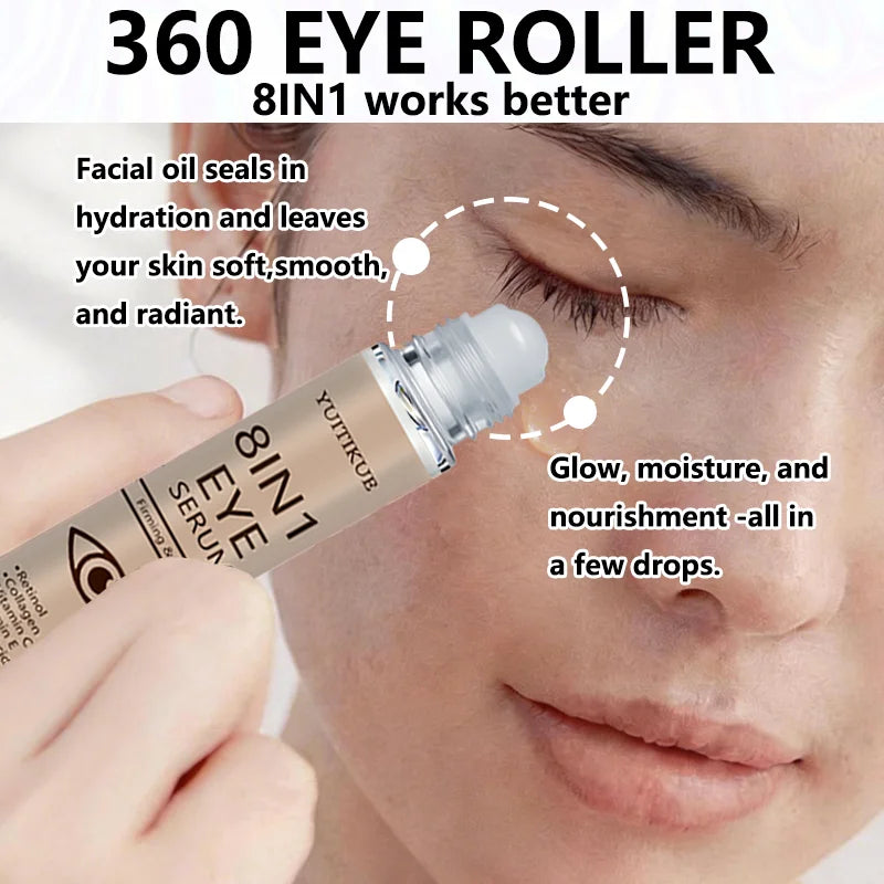 YUITIKUE 8-in-1 Eye Serum | Firming & Lifting Formula With Retinol, Collagen, Vitamin C & Hyaluronic Acid 20ml Peaceful Pleasures Health and Wellness