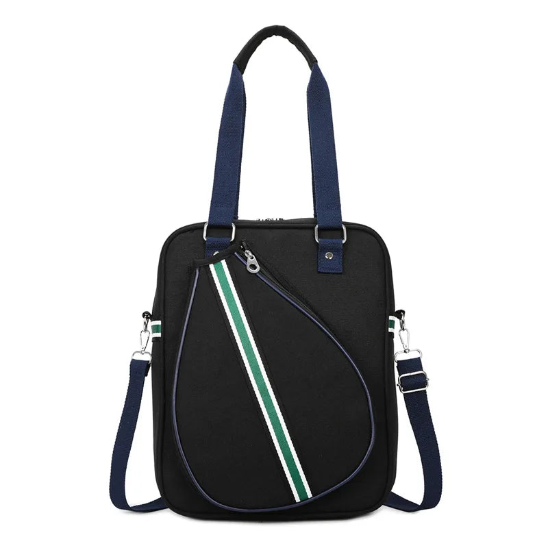 Large Tennis & Badminton Bag with Shoe Compartment | Nylon Racket Sports Bag Peaceful Pleasures Health and Wellness black