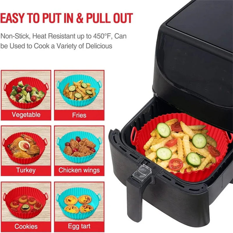 Silicone Air Fryer Baking Pan | Non-Stick Reusable Cake Mold