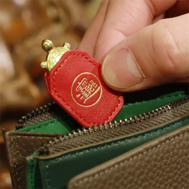 Feng Shui Money Turtle Lucky Charm Wallet Ornament – Gold
