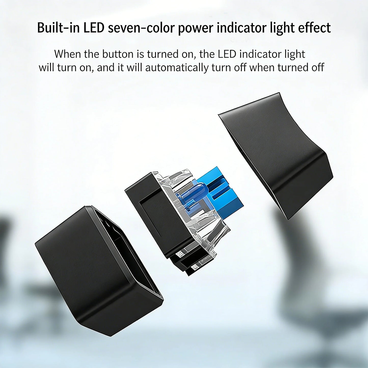 Desktop PC External Power Switch Blue LED Button Remote On/Off Extension Cable for Computer Case Home Office Peaceful Pleasures Health and Wellness