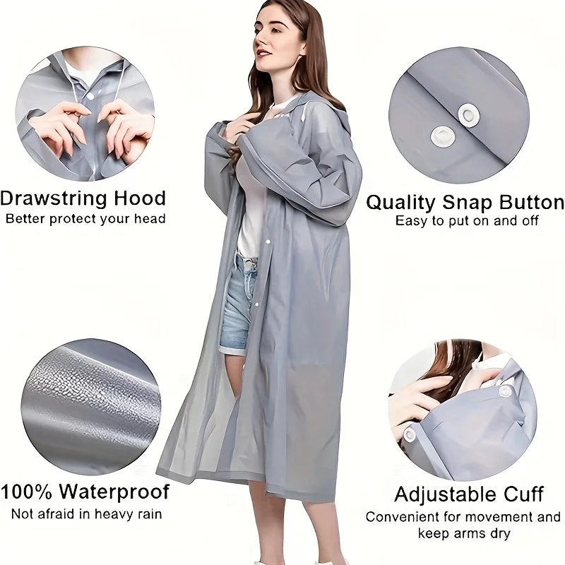 2-pc Two-piece, reusable raincoat with hood and sleeves, lightweight and compact, versatile raincoat that can be carried around Peaceful Pleasures Health and Wellness