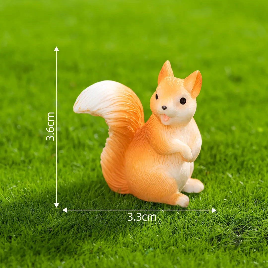 Squirrel Figurine Miniatures Pine Cones Cute Mini Animals Figurine Model for Desk Garden Decoration for Home Resin Diy Crafts Peaceful Pleasures Health and Wellness 01