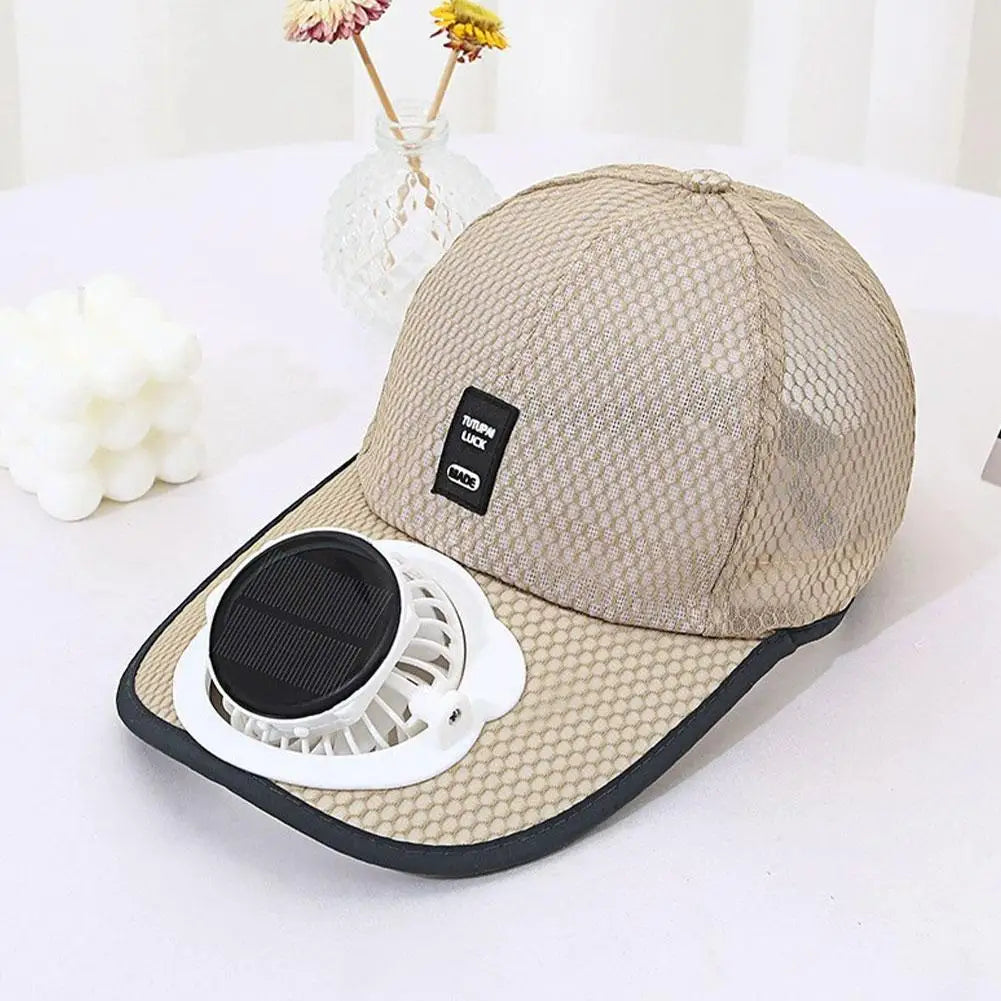 Solar Fan Baseball Cap | USB Rechargeable 600mAh | Breathable Mesh | Adjustable Sun Hat for Outdoor Summer Supplies Peaceful Pleasures Health and Wellness