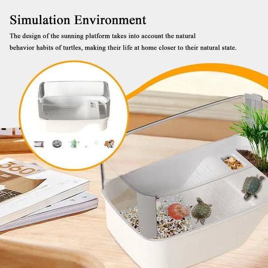 Small Turtle Tank Kit – Basking, Climbing & Decor Included Turtle Habitat Kit Peaceful Pleasures Health and Wellness China Mainland