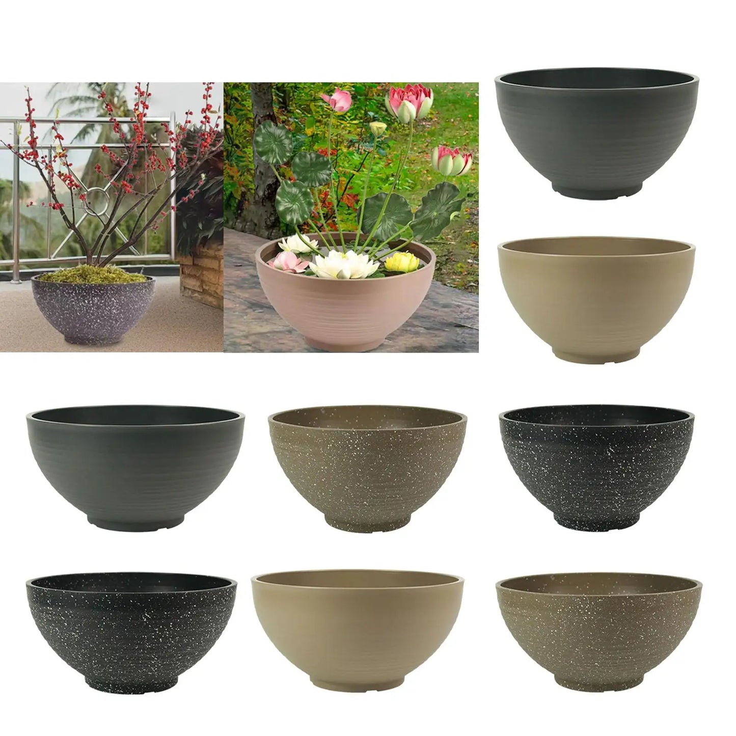 Garden Bowl Planter | Water Plant Pot for Bonsai & Hydroponics
