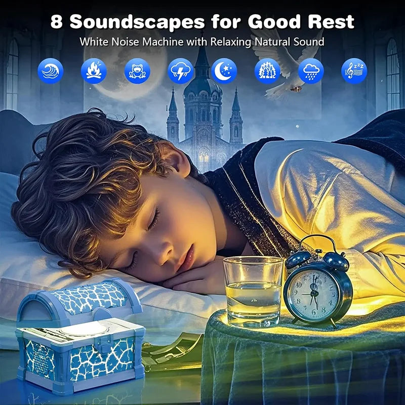 Treasure Chest Projector Night Light Bluetooth Speaker Galaxy Aurora Projection Lamp Ambient Northern Light For Room Decoration Peaceful Pleasures Health and Wellness