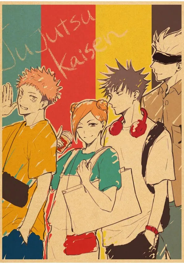 Jujutsu Kaisen Gojo Satoru Vintage Anime Canvas Wall Art Poster