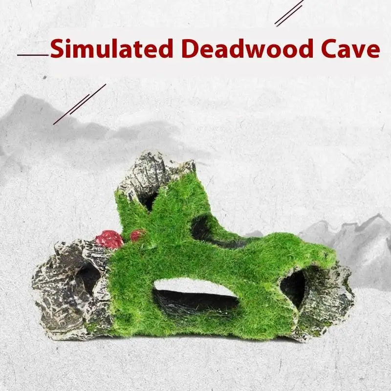 Resin Aquarium Hiding Cave | Moss Tree Root Fish Tank Decor Aquarium Decoration Peaceful Pleasures Health and Wellness