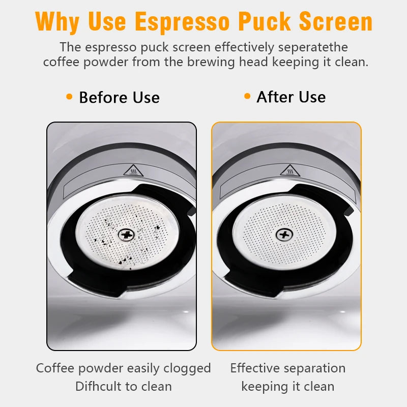 0.2mm Espresso Puck Screen Reusable Stainless Steel Coffee Filter Mesh for 51/53/58.5mm Portafilter Barista Accessories Peaceful Pleasures Health and Wellness