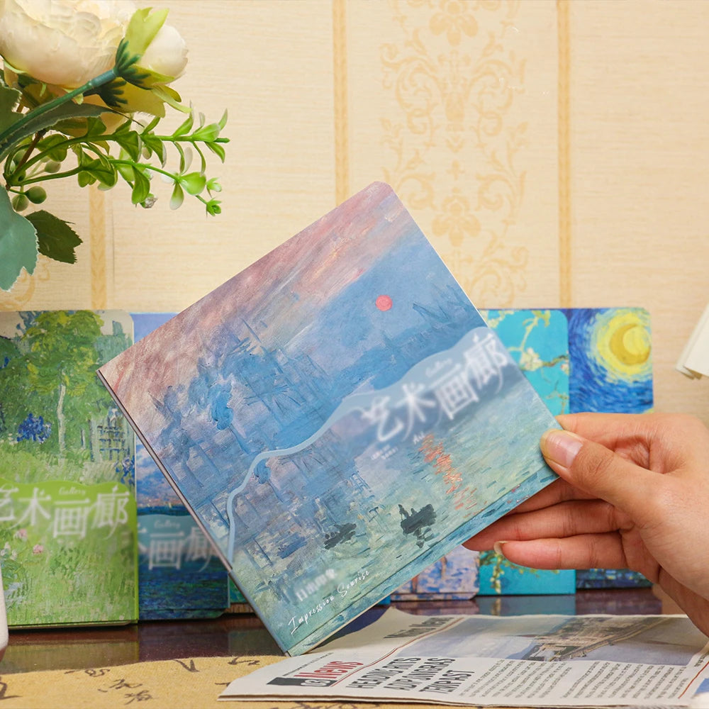 Art Gallery Square Notebook Beauty Monet Van Gogh Classic Paintings