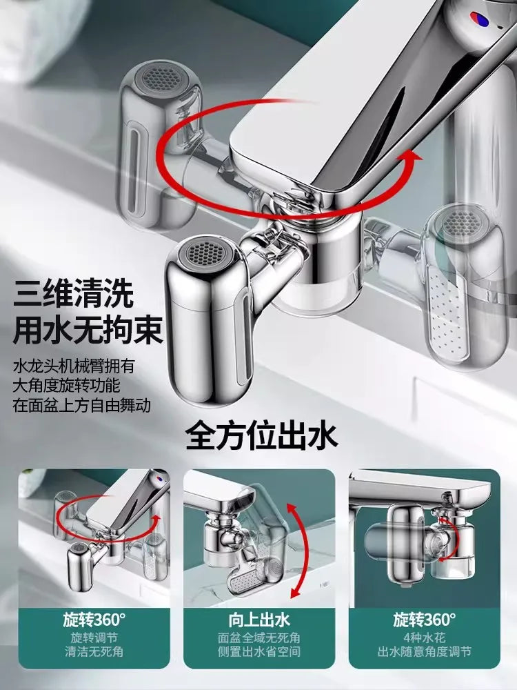 Rotatable Brass Faucet Sprayer | 4 Spray Modes Tap Aerator