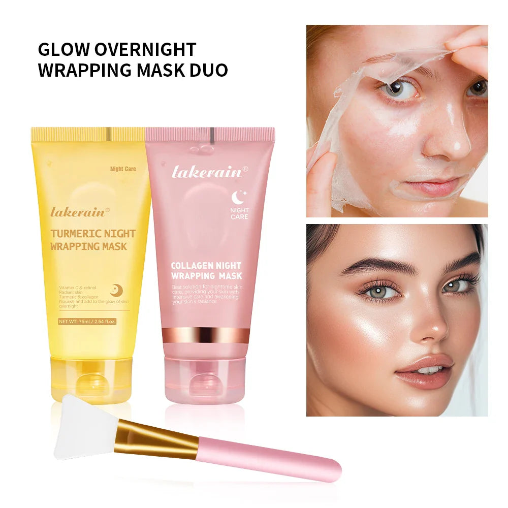 Glow Overnight Collagen Peel-Off Face Mask Duo | Korean Skincare