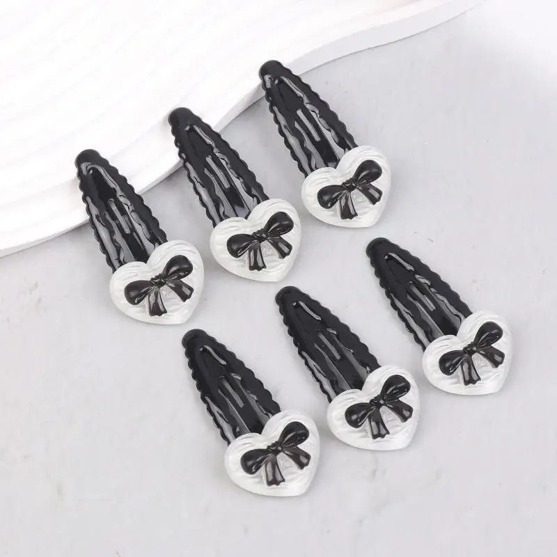 Bowknot Heart BB Hair Clips Non-Slip Cute Set of 2/6 Pcs