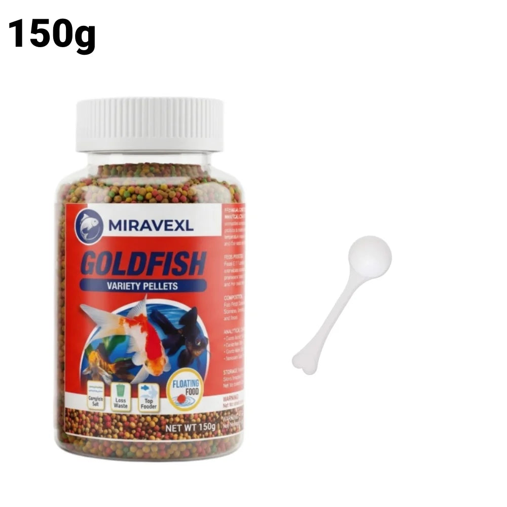 1MM Floating Goldfish Food Pellets Koi Pond Fish Growth Natural Color Enhancing Krill Spirulina Clear Water Formula Daily Diet Peaceful Pleasures Health and Wellness 150g