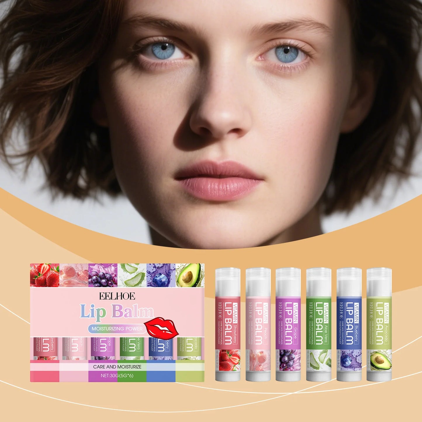 EELHOE Moisturizing Lip Balm Set – Nourish & Soften Dry Lips 6pc Lip Balm Set Peaceful Pleasures Health and Wellness