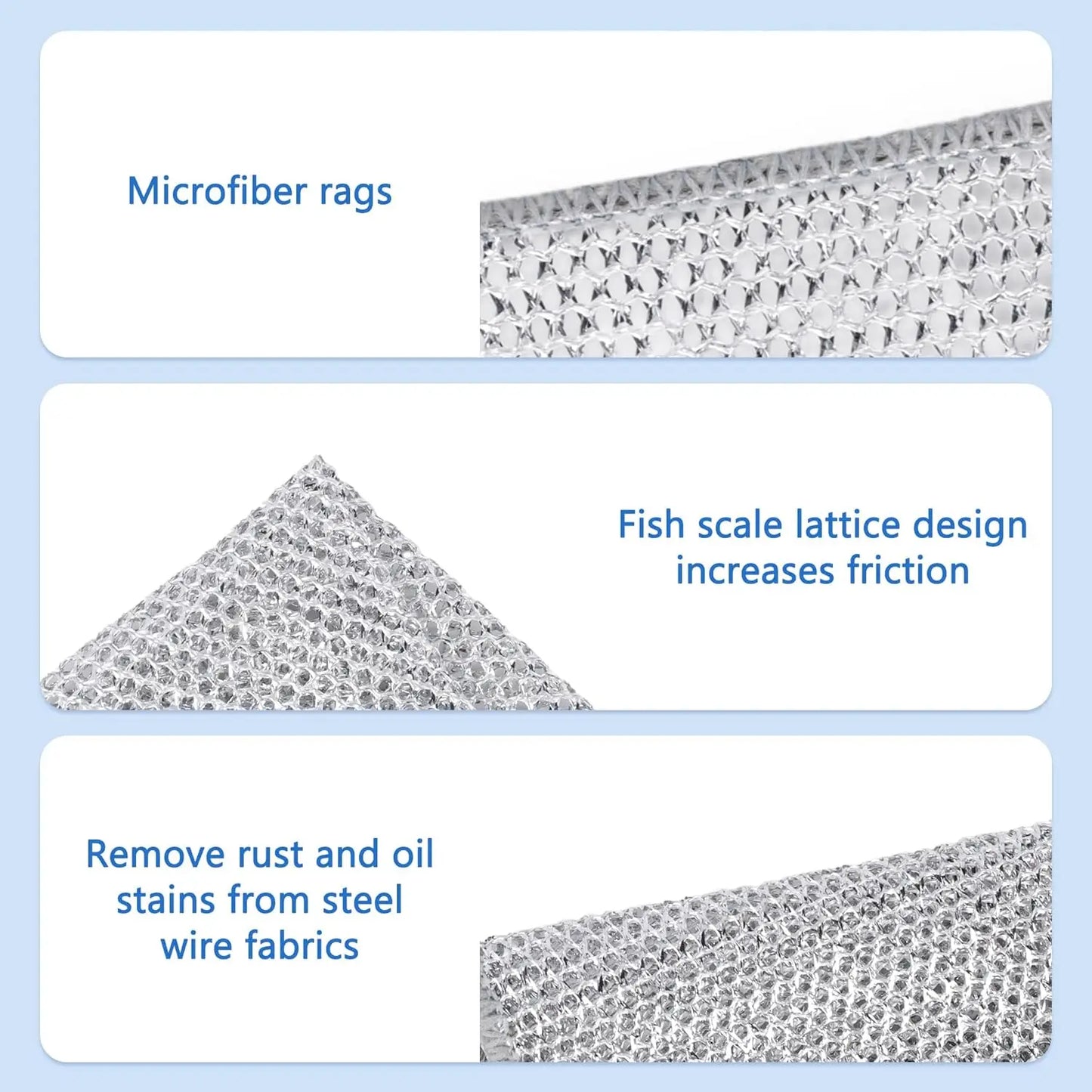 Non-Scratch Steel Wool Dishcloth - Multi-Use Kitchen Scrubbers, Durable Cleaning Pads for Wet & Dry Use White Peaceful Pleasures Health and Wellness