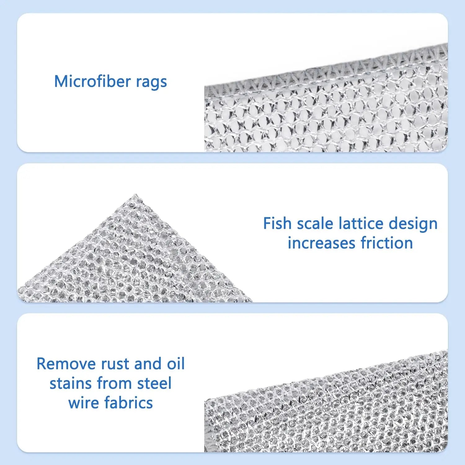 Non-Scratch Steel Wool Dishcloth - Multi-Use Kitchen Scrubbers, Durable Cleaning Pads for Wet & Dry Use White Peaceful Pleasures Health and Wellness