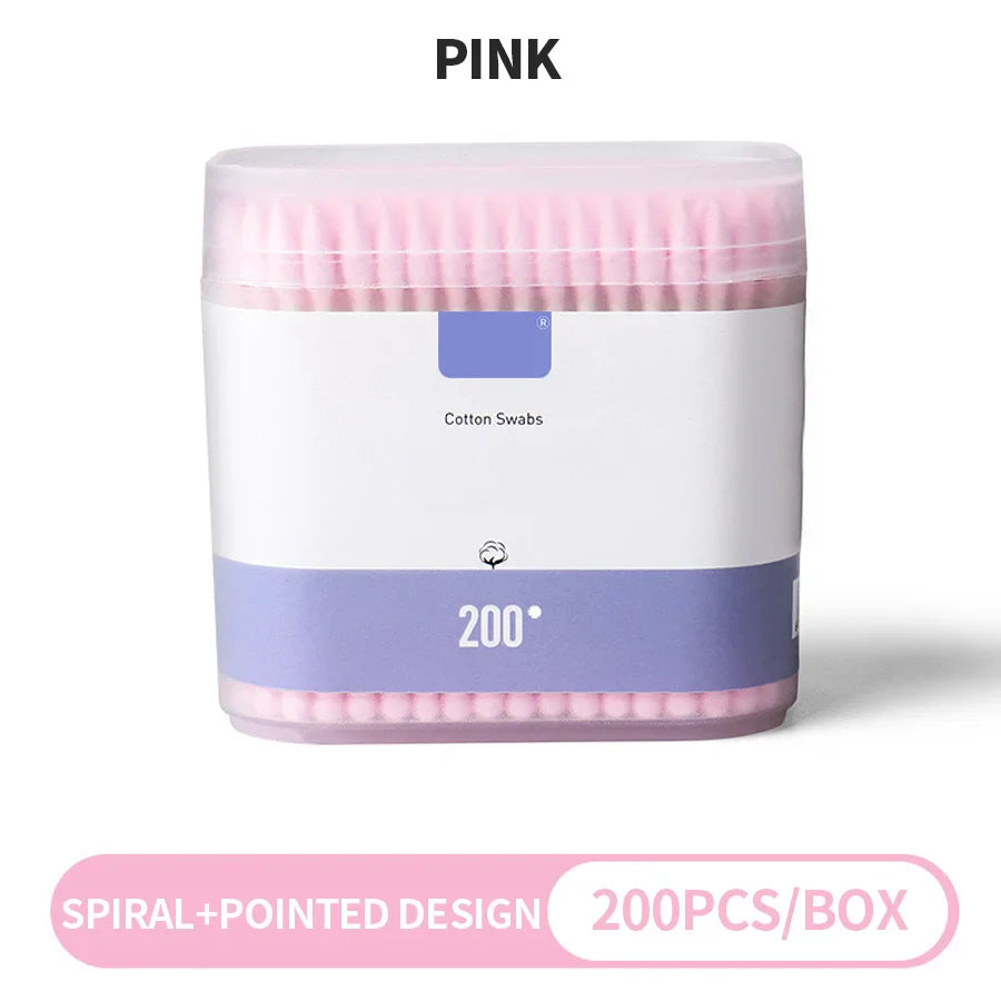 200-Pack Double-Ended Cotton Swabs – Makeup & Personal Care